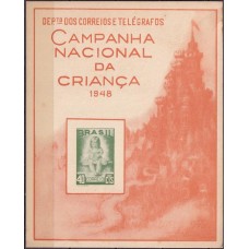 FA0009.09-FOLHINHA AUTORIZADA CAMPANHA NACIONAL DA CRIANÇA - 1948 - MÍNIMA FERRUGEM