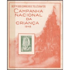 FA0009.10-FOLHINHA AUTORIZADA CAMPANHA NACIONAL DA CRIANÇA - 1948 - COM FERRUGEM