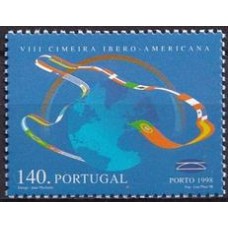 POR2296M-SELO 8ª CÚPULA IBERO-AMERICANA DOS CHEFES DE ESTADO E GOVERNANTES (DO BLOCO) - PORTUGAL - 1998 - MINT