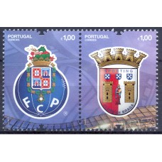 POR3605MS-SE-TENANT PORTUGAL A GANHAR - FINALISTAS DA COPA EUROPEIA DE FUTEBOL UEFA 2011 (DO BLOCO) - PORTUGAL - 2011 - MINT