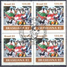 QC1306-QUADRA EXPOSIÇÃO FILATÉLICA BRASILIANA 83 - CARNAVAL BRASILEIRO, OS CLÓVIS - 1983 - CBC RIO DE JANEIRO