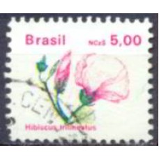 RE0678U-SELO FLORA BRASILEIRA PADRÃO CRUZEIRO, 5,00 - 1990 - U