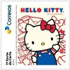 SI0026M-SELO INSTITUCIONAL 50 ANOS DA HELLO KITTY, ROUPA AZUL - 2024 - MINT