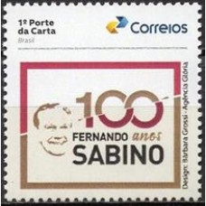 SI0041M-SELO INSTITUCIONAL 100 ANOS DO NASCIMENTO DE FERNANDO SABINO - 2024 - MINT