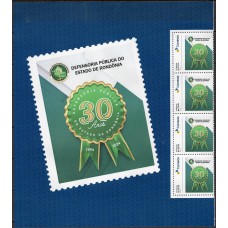 SI0065MV-CONJUNTO 4 SELOS INSTITUCIONAIS COM VINHETA 30 ANOS DA DEFENSORIA PÚBLICA DO ESTADO DE RONDÔNIA - 2025 - MINT